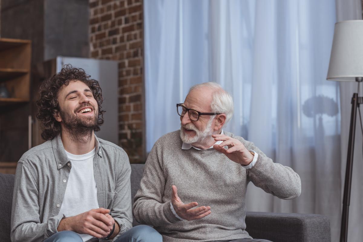 older man explaining alcohol use disorder to another man