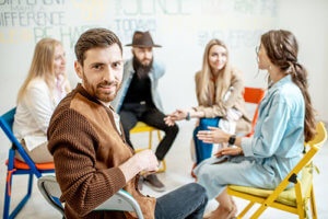 a group therapy session at a local Oregon Rehab Center