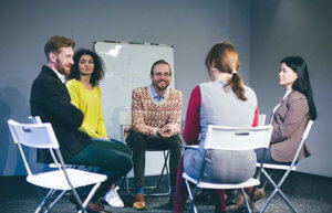 people in a group session at the alcohol rehab center near black diamond 