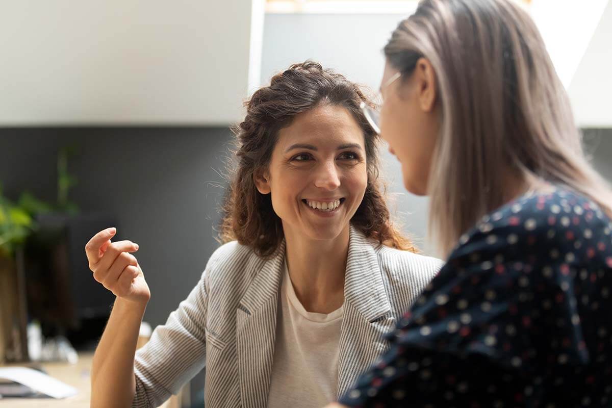 two women talking about what are life skills at the Portland rehab center