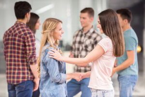 two women talk after entering a heroin rehab center near West Linn