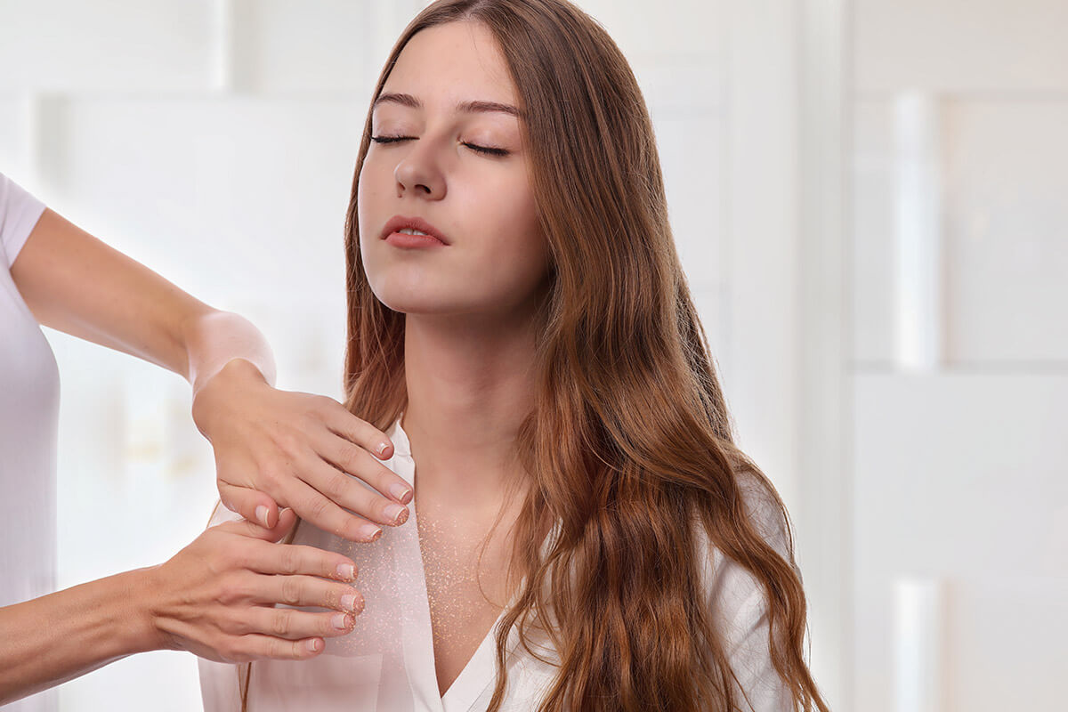 woman receiving benefits of holistic treatment