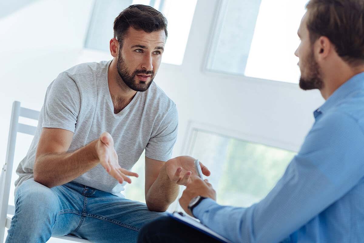 men at a men's heroin rehab program