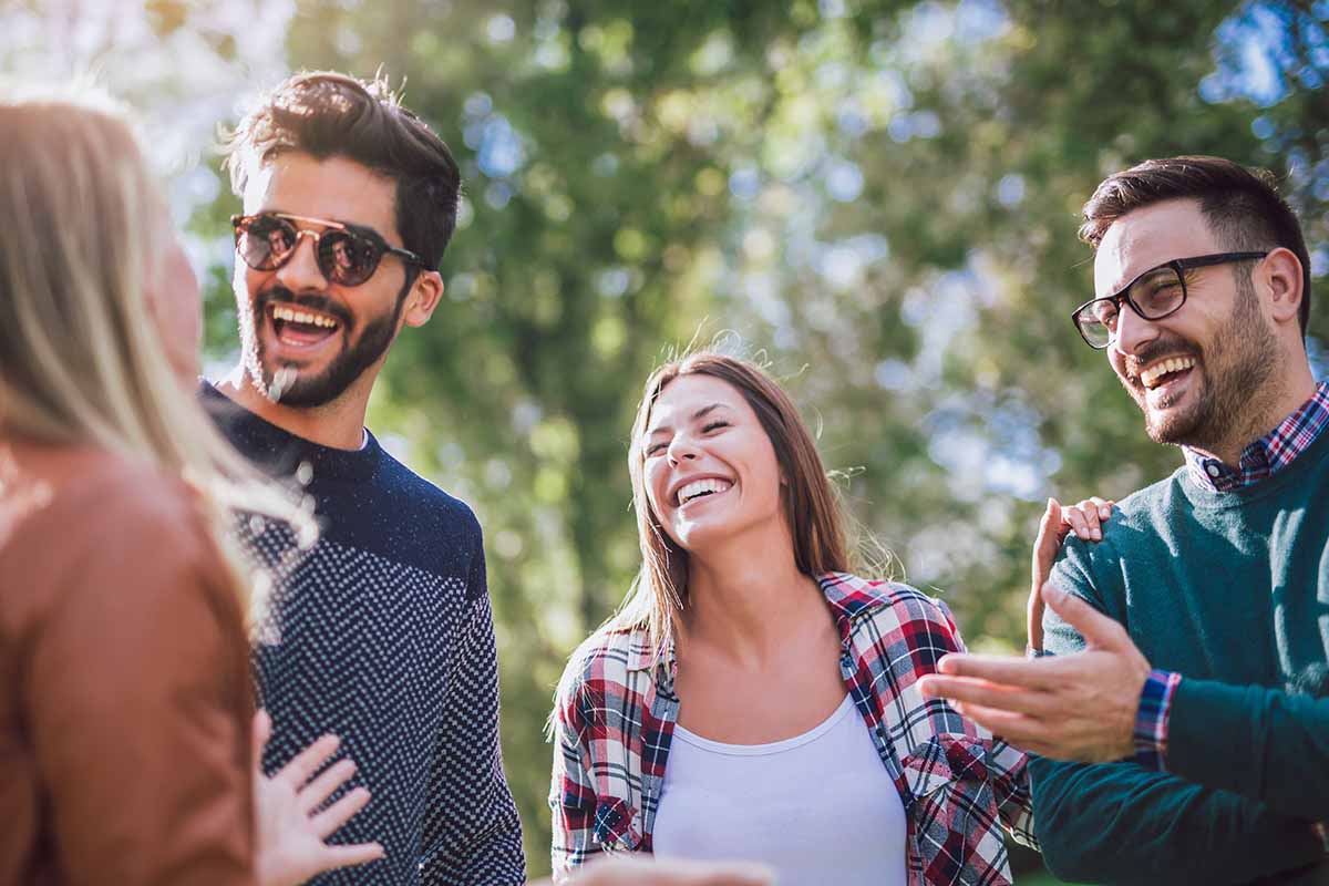 A group of people engaged in sober group activities