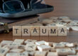 Scrabble letters showing trauma and substance use