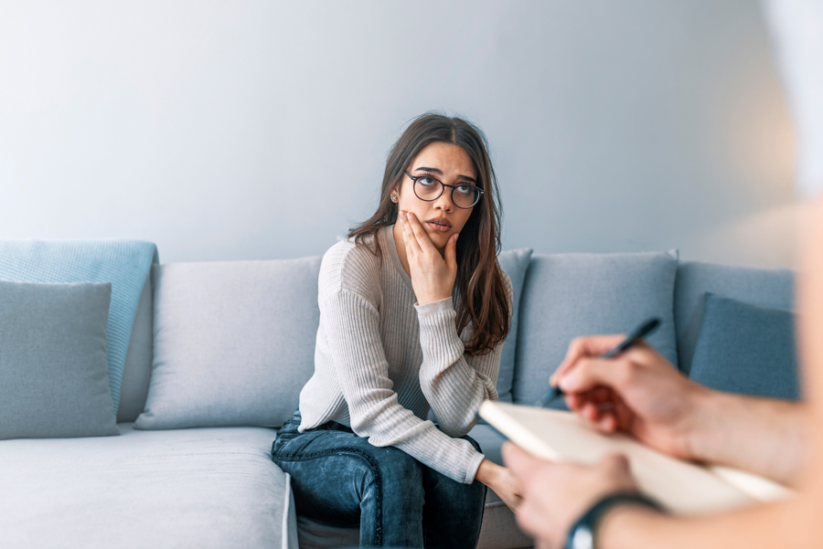 therapy session during rehab for women