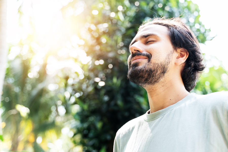 man in addiction recovery working on step 7