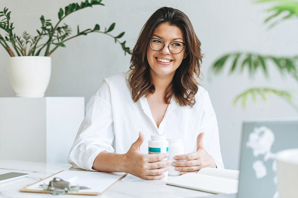 doctor smiling while on video call