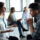 man and woman having a discussion about boundaries in group meeting